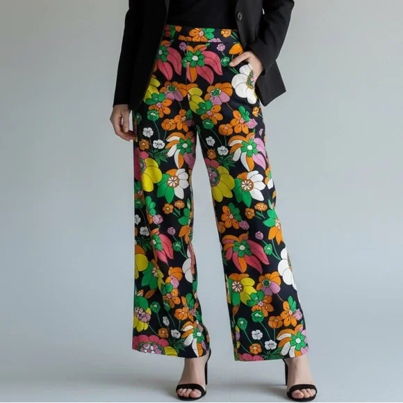Dodo Bar Or Groovy Colorful Floral Cotton Pants
Boho Hippie Disco resortwear - Picture 2 of 16